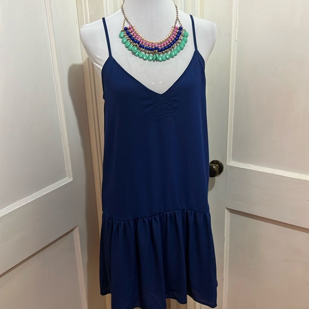 Adorable ALYA Navy Slip Dress Women's Medium EUC